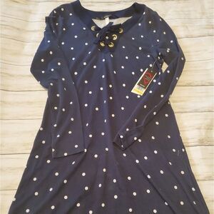 Bnwt Kensie Polkadot blue and white dress Sz M